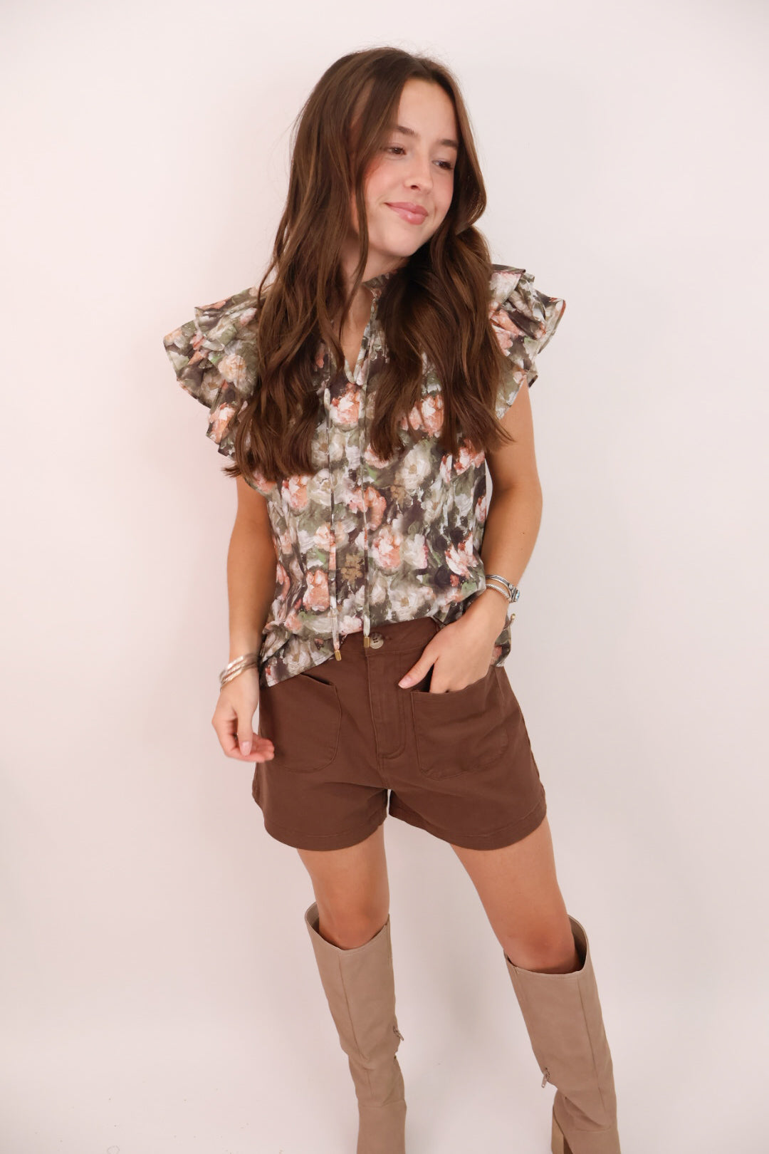 Brown Utility Shorts