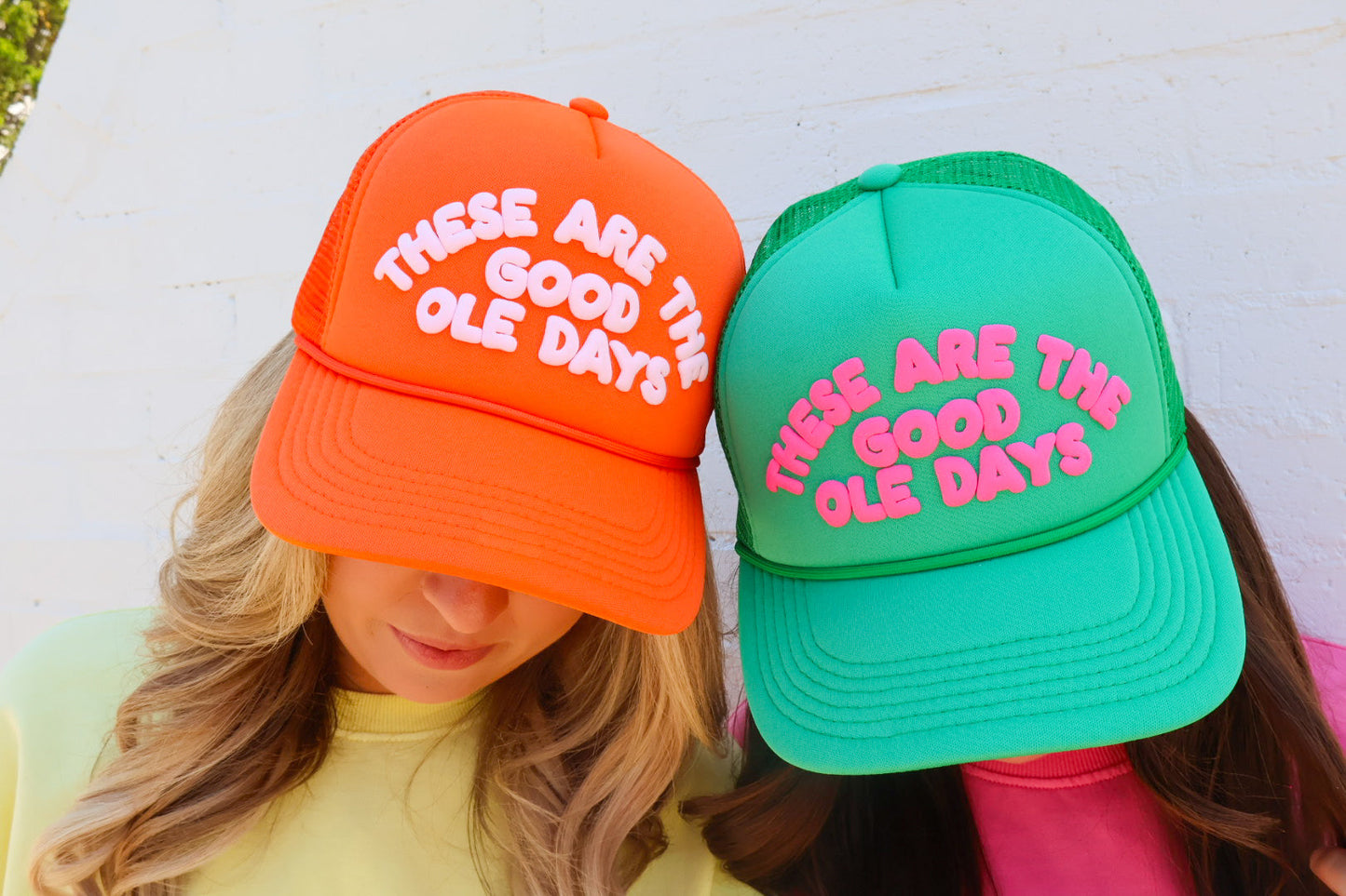 “These Are the Good Ole Days” Trucker Hat - Orange