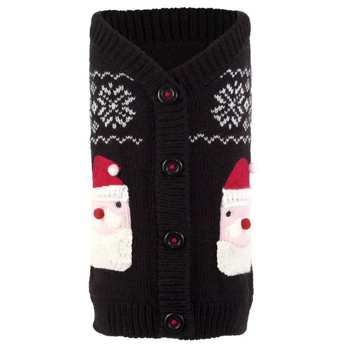 The Worthy Dog Sweaters XS Christmas Santa Claus Faux Button Down Warm Holiday Dog Cardigan