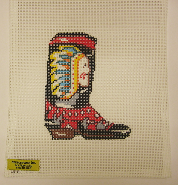 Needlepoint Cowboy Boot Canvas