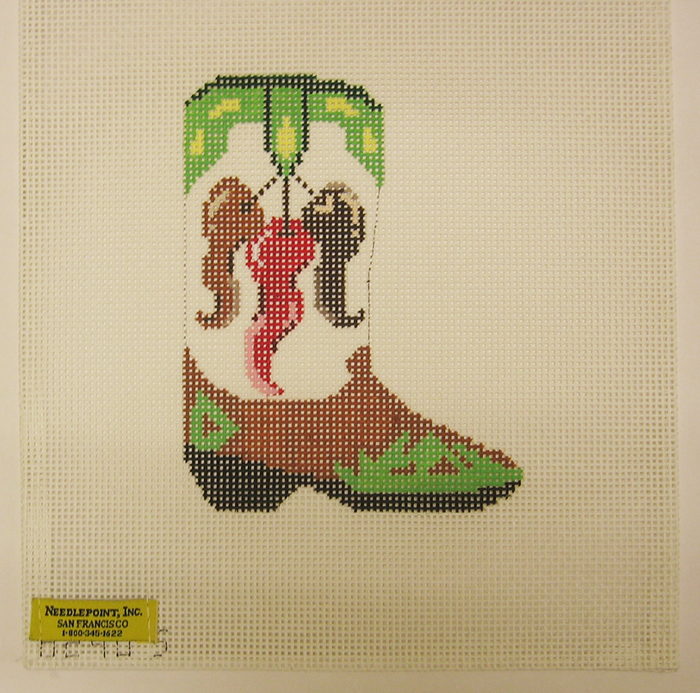 Needlepoint Cowboy Boot Canvas