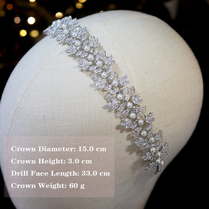 Crystal and Pearls Bridal Tiara-Wedding Crown or Quinceañera Hair Jewelry