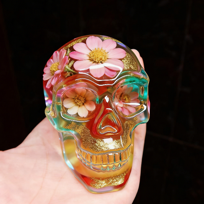 Handmade Crystal Skull Ornament Resin Mold