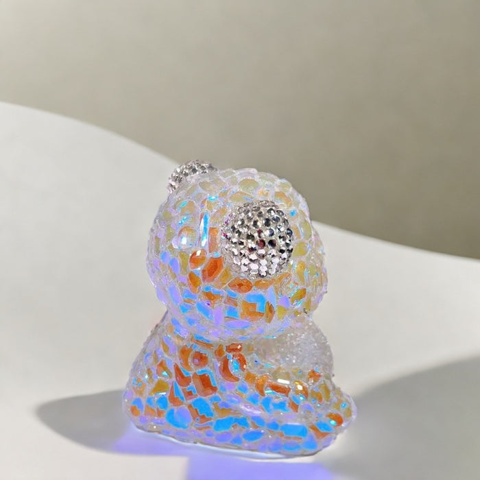Handmade Diamond Bear Hugging Heart Ornament Resin Mold