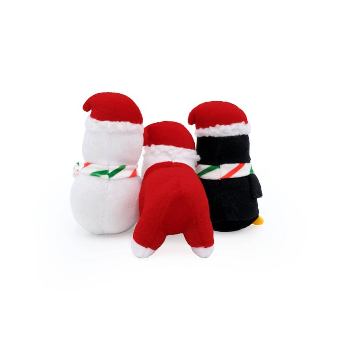 ZippyPaws dog toys Holiday Miniz Festive Animals Plush Squeaky Christmas Dog Toy Set - 3 Pk