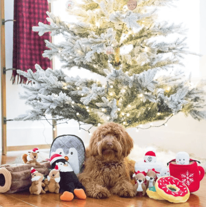 Holiday Miniz Reindeer Plush Squeaky Christmas Dog Toy Set - 3 Pk