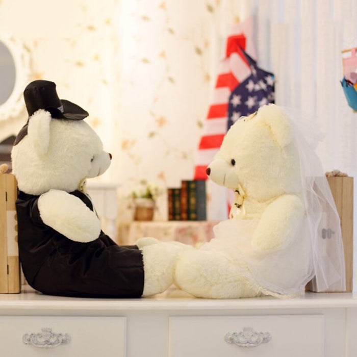 Large Bridal Couple Bears- Wedding Gift and Decoration- Plush Bride and Groom Teddies