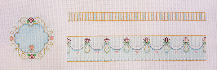 Needlepoint Large Round Floral Box Canvas
