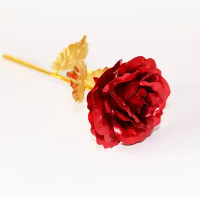 Lot of Fifty Pieces of 24K Gold Plated Polyethylene Foil Leaves Roses-Assorted Colors-Not Gift Boxed