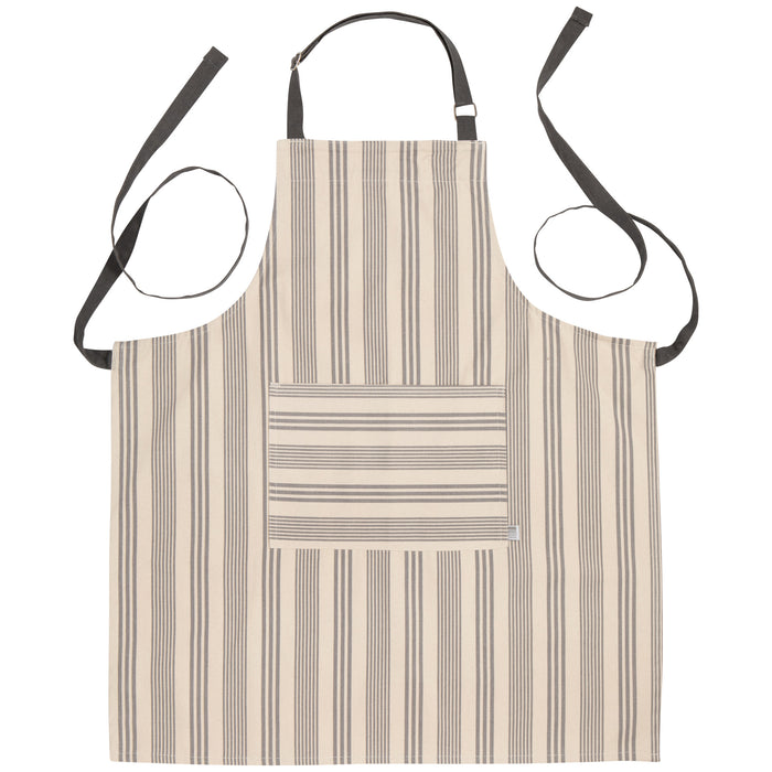 Pencil Stripe Gray Chef Apron