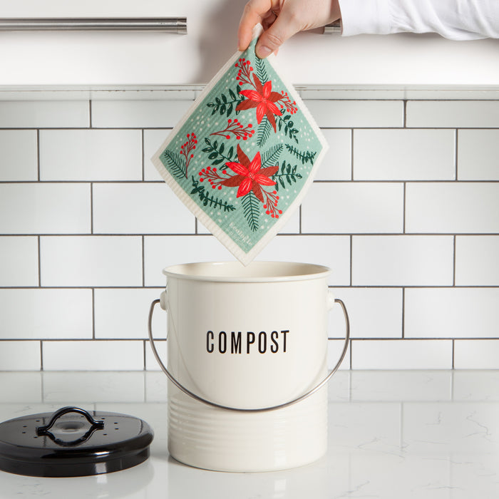 Poinsettia Swedish Dishcloth
