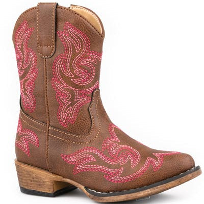 Roper Toddler Girl's Rhonda Western Boots in Brown