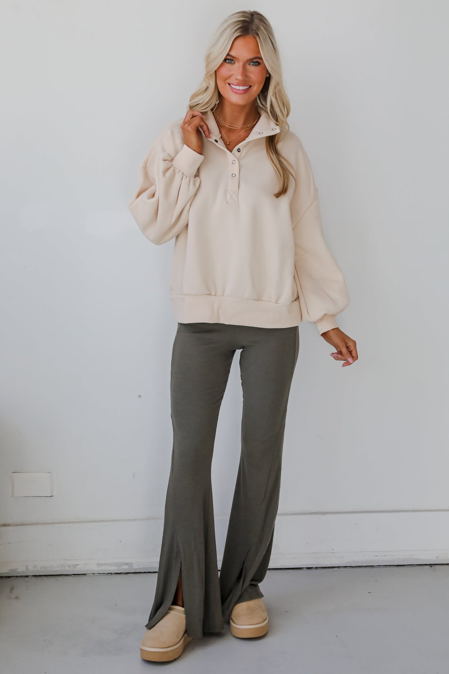Cozy Weekend Plans Cream Pullover - DOORBUSTER