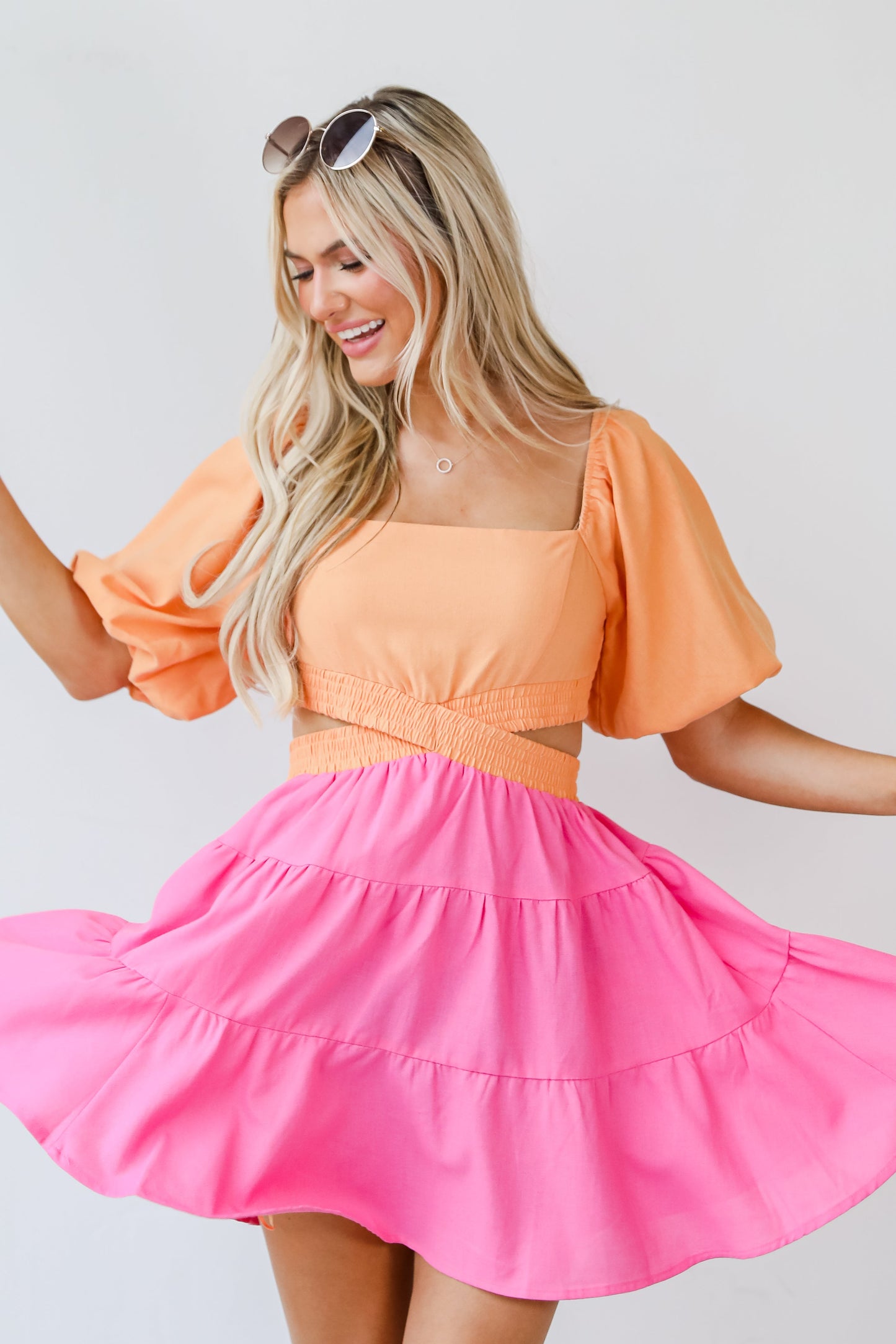 Be Bold Color Block Cutout Mini Dress