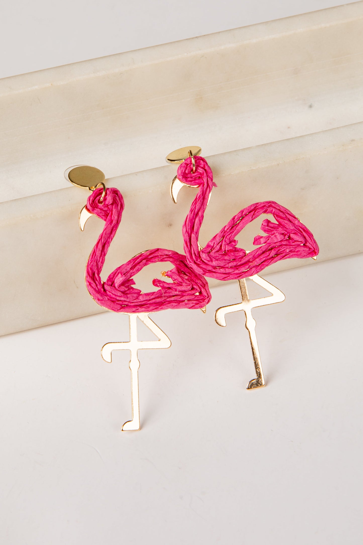Delilah Flamingo Hot Pink Drop Earrings