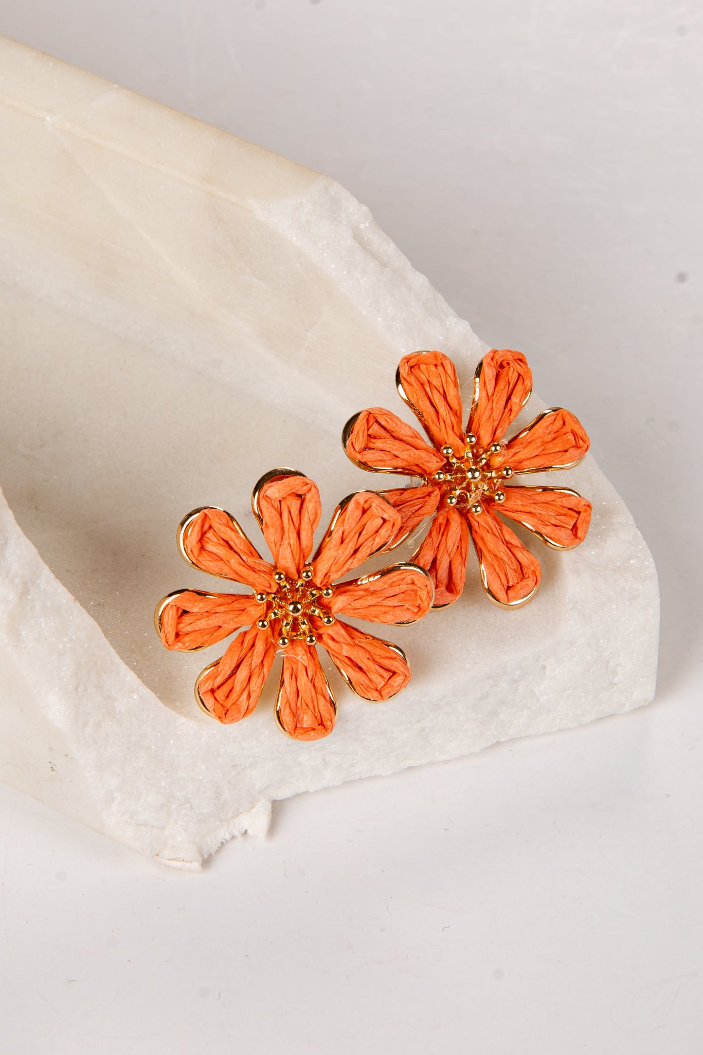 Aviana Raffia Floral Stud Earrings