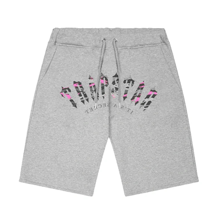 Spodenki Trapstar Irongate Arch Camo Shorts - Grey/Pink TRAPSTAR Spodnie