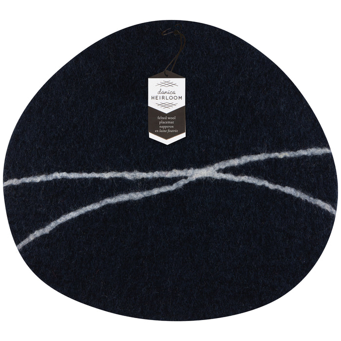 Striato Felt Wool Placemat - Midnight