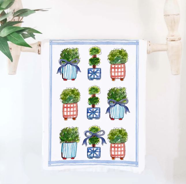 Tea Towel Plants and Bows Towel