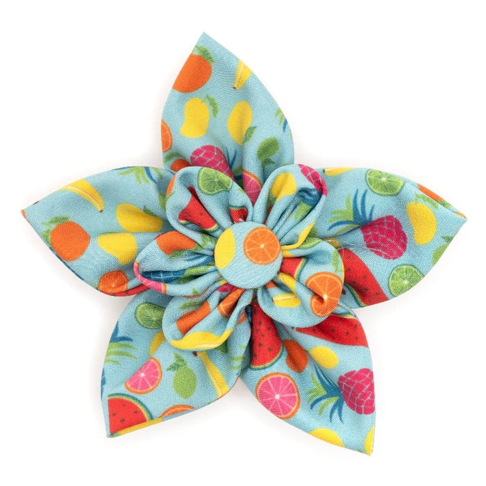 The Worthy Dog Bow Ties SM Tutti Frutti Blue Flower Pet Collar Attachment - 2 Sizes