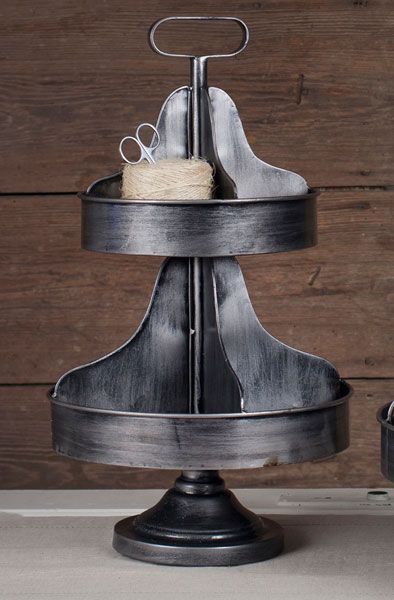 Two-Tiered Divided Metal Tray