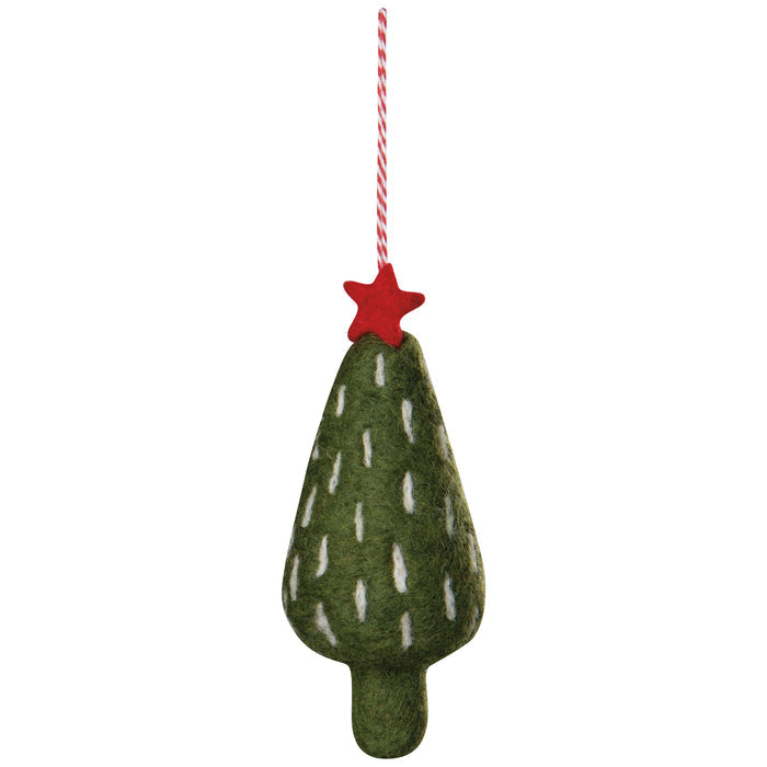 Yuletide Felt Christmas Tree Ornaments - 3 Assorted Styles