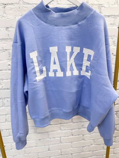 Beach/Lake Reversible Mockneck Pullover