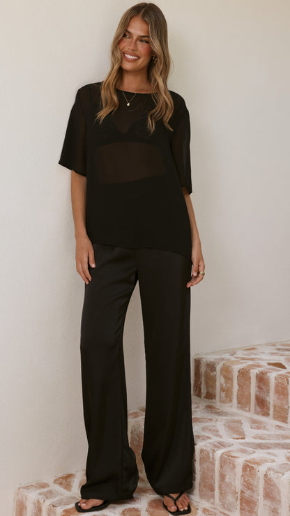 Davette Mesh T-Shirt - Black