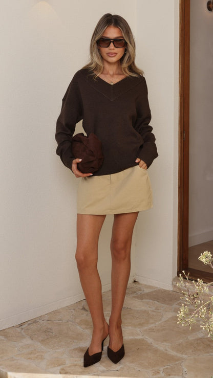Sophie Knit Sweater - Chocolate