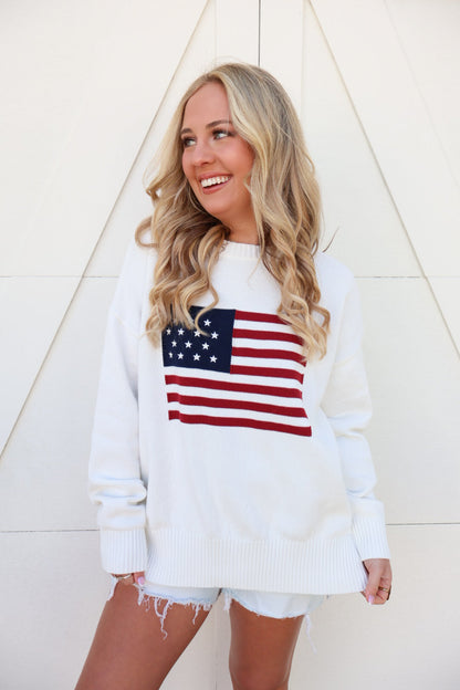 Classic American Flag Sweater