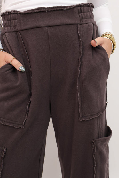 Everyday Wide Leg Lounge Pants - Dark Brown