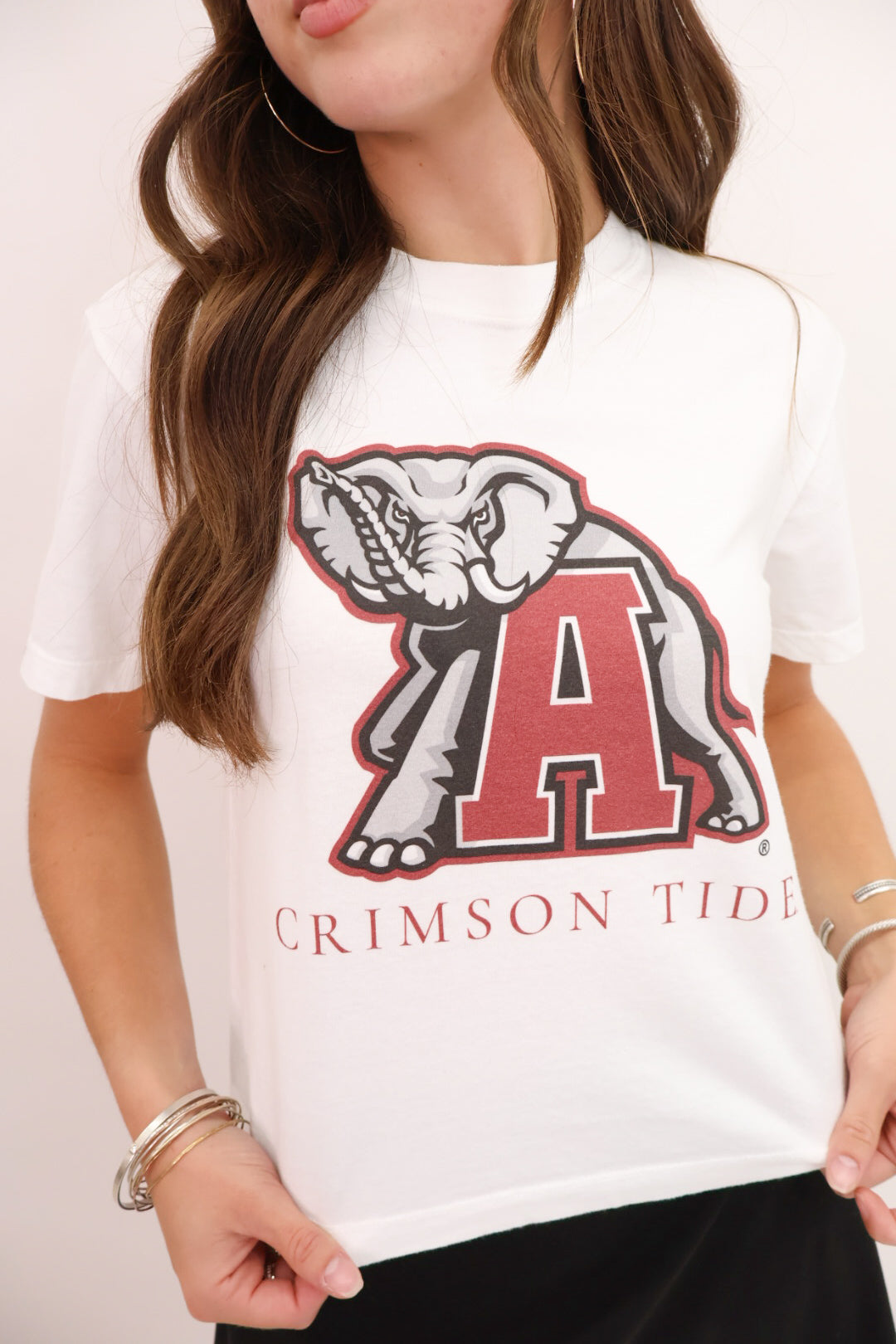 Crimson Tide Alabama Throwback Logo Crop Tee