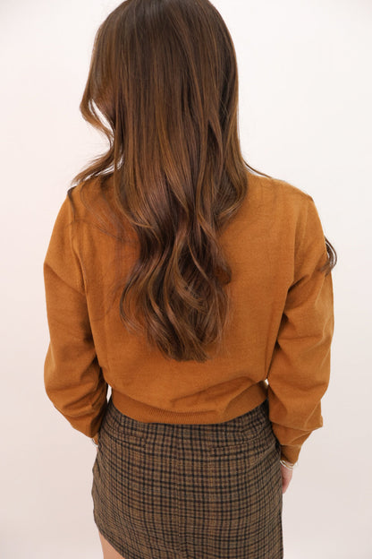 Essential Knit Pullover Sweater - Chestnut