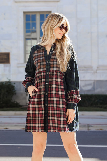 Certainly Cute Plaid Mini Dress