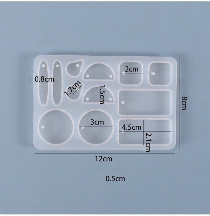12-Cavity Earring Pendant Silicone Mold