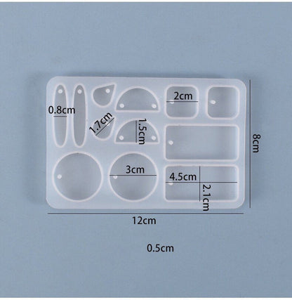12-Cavity Earring Pendant Silicone Mold
