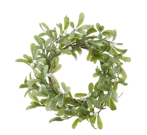16" Mistletoe Mini Wreath Candle Ring
