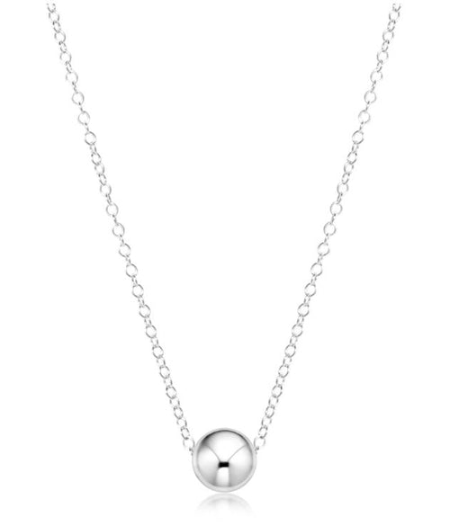 16" Necklace Sterling Silver - 8mm charm
