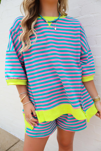 Candy Pop Striped Lounge Set