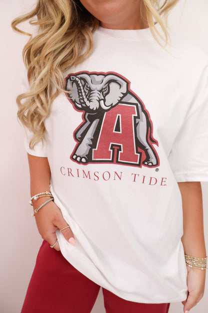 Crimson Tide Alabama Throwback Logo Oversized Tee