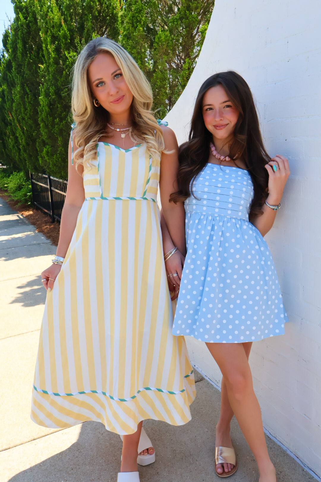 Blue Polka Dot Mini Dress