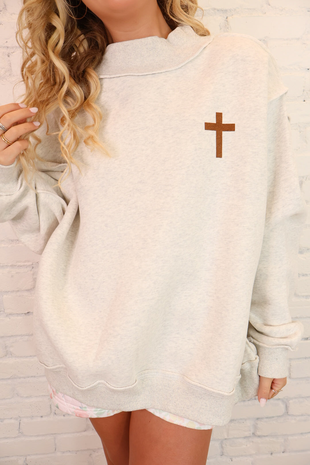 Jesus Saves Reversible Mockneck Pullover