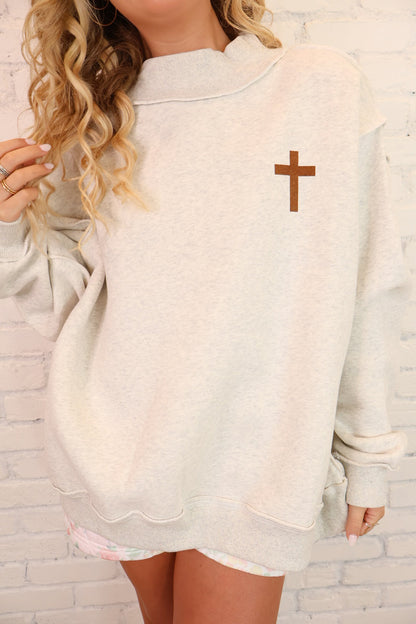 Jesus Saves Reversible Mockneck Pullover
