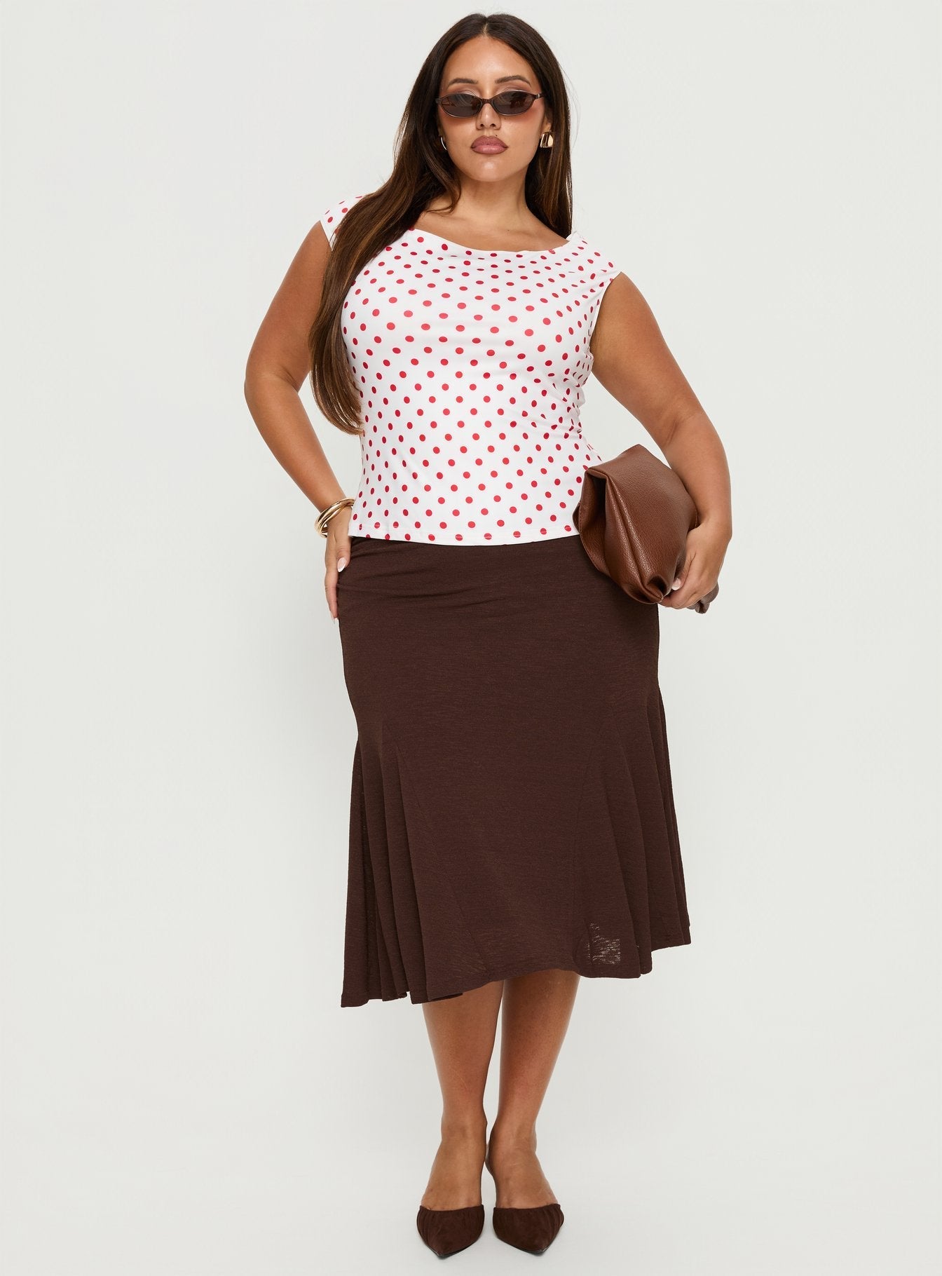 Cheirosa Off Shoulder Top White / Red Curve