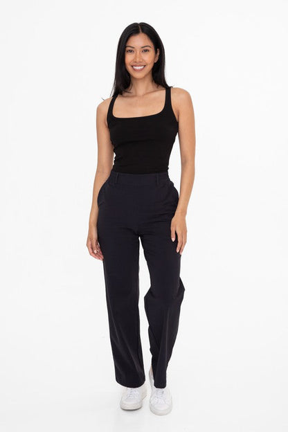 Square Neck Essentials Tank (Black) FINAL SALE