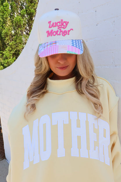 Lucky Mother Patchwork Trucker Hat