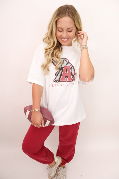 Crimson Tide Alabama Throwback Logo Oversized Tee