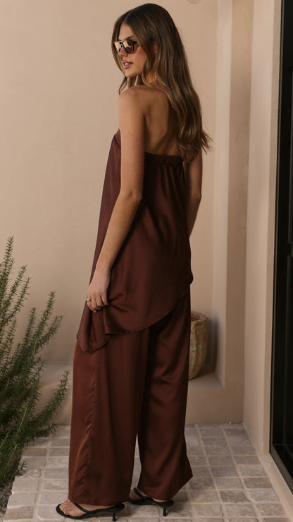 Tova Strapless Top - Chocolate