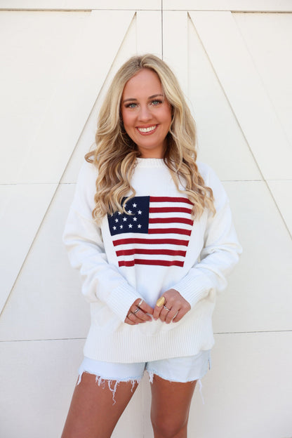 Classic American Flag Sweater