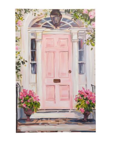 27.5" Pink Door Wall Art